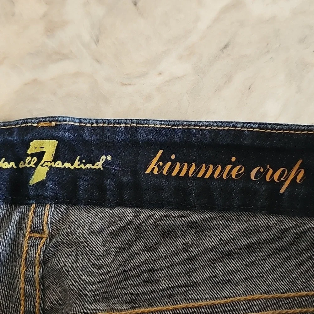 7 For All Mankind Mid-Rise Kimmie Cropped Denim Jeans Size 29 - Picture 2 of 7